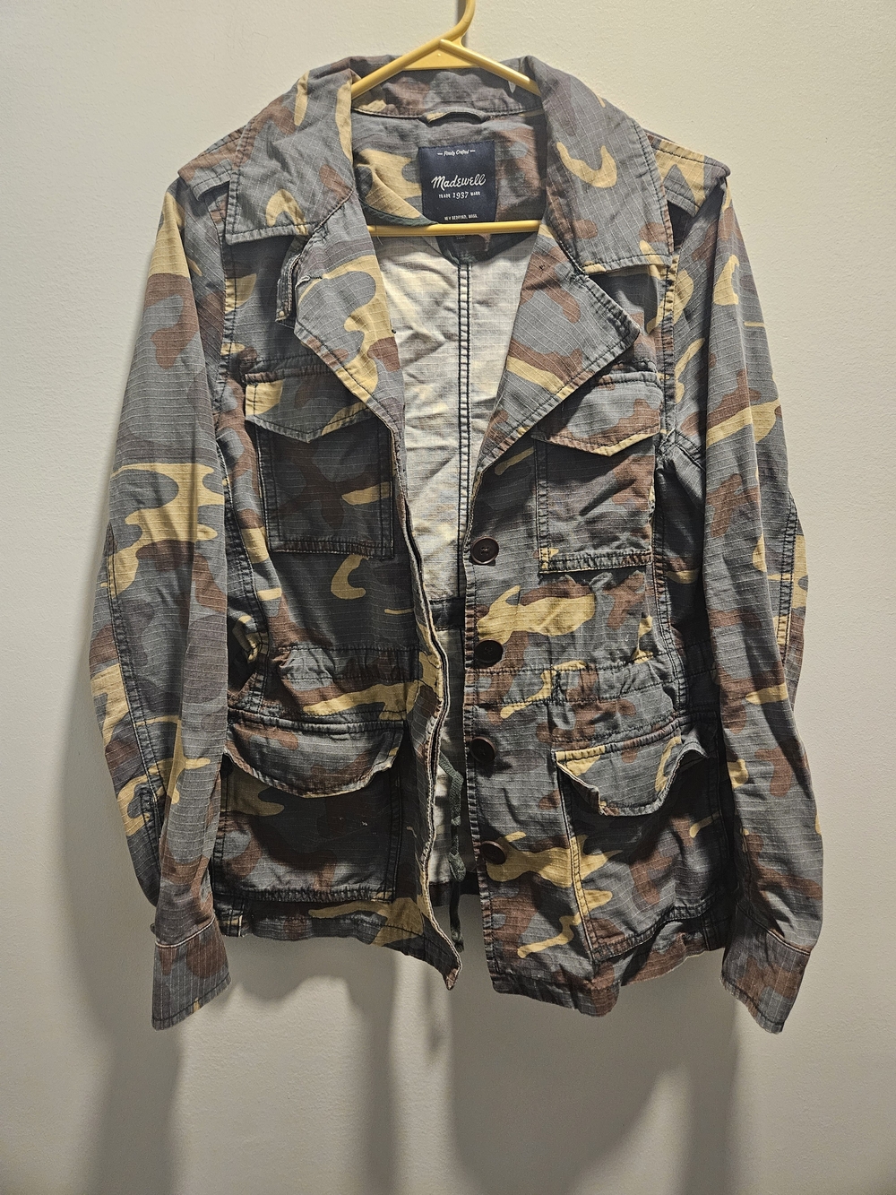 Madewell Women's Camouflage Field Jacket in Gray, Tan & Brown